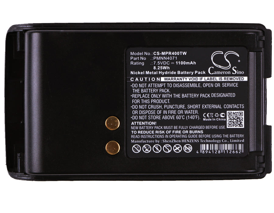 CS-MPR400TW : Battery for Motorola Mag One BPR40, A8, A6 and others - Replaces Motorola PMNN4071, PMNN4071A, PMNN4071AR and others