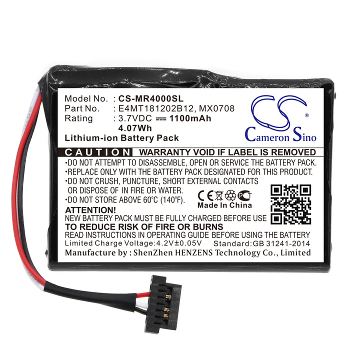 CS-MR4000SL : Battery for Magellan Maestro 4000, Maestro 4010, Maestro 4000T and others - Replaces Magellan 37-00030-001, E4MT181202B12, MX0708