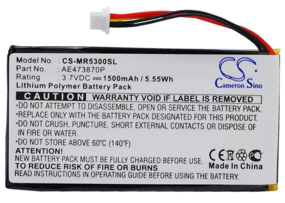 CS-MR5300SL : Battery for Magellan Maestro 5300, Maestro 5310, Maestro Elite 5340 - Replaces Magellan AE473870P