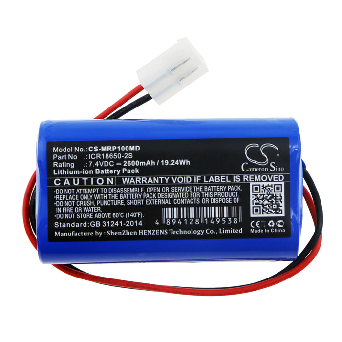 CS-MRP100MD : Battery for Mindray SP1, SP1 Syringe Pump,  SK-801 EX and others - Replaces Mindray ICR18650-2S