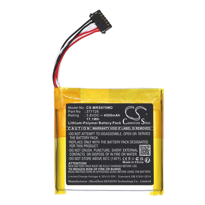 CS-MRS970MD : Battery for Masimo Rad-97, Puls oximeter Rad-97, Rad 97 Pulse Oximeter - Replaces Masimo 377728, 27058, 99013