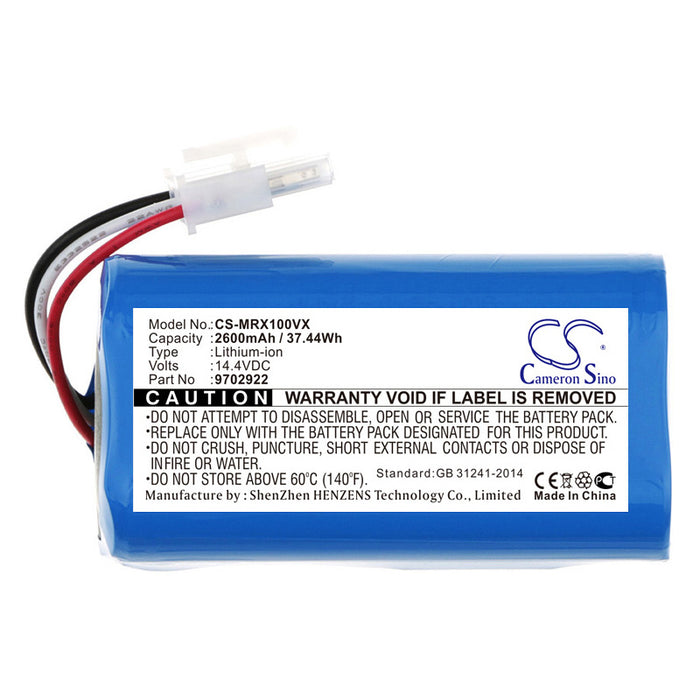 CS-MRX100VX : Battery for Miele Scout RX1, RX1-SJQL0, Scout RX2 60 and others - Replaces Miele 9702922