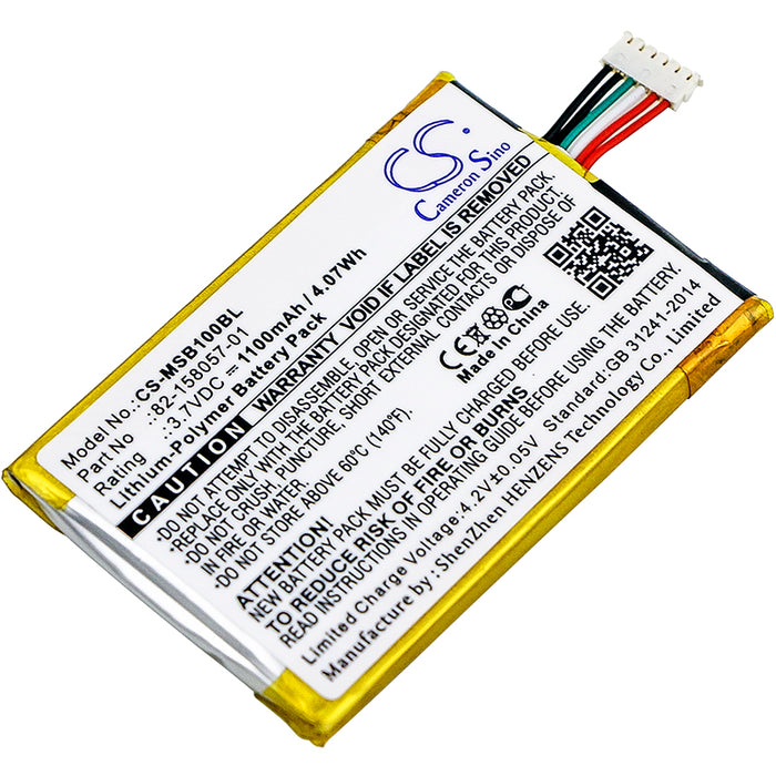 CS-MSB100BL : Battery for Zebra SB1 TSD Scanner - Replaces Zebra 82-158057-01