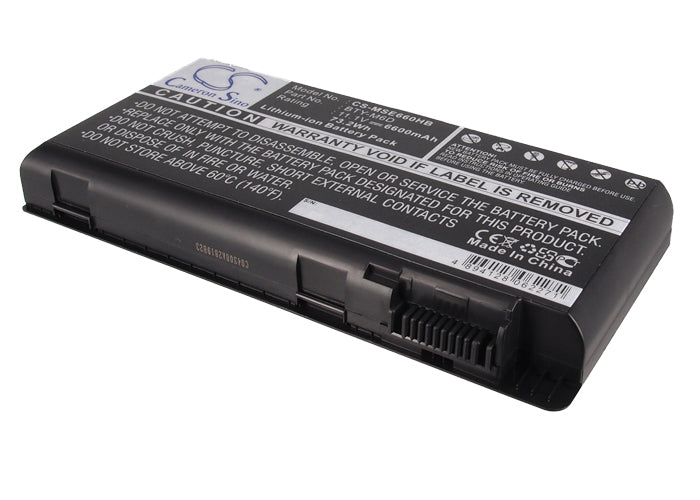 CS-MSE660HB : Battery for MSI GX780R, GX780R-i548LW7P, GX780R-024CS and others - Replaces MSI BTY-M6D