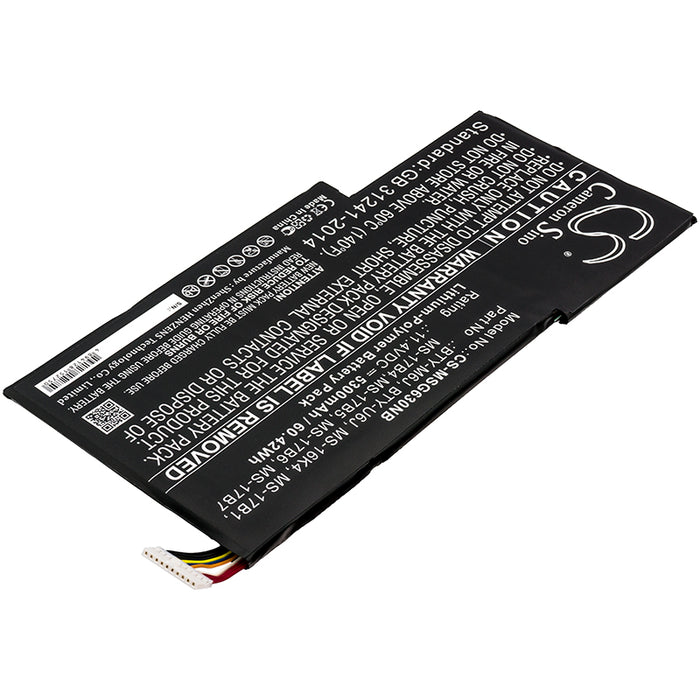 CS-MSG630NB : Battery for MSI GS63 7RE Stealth Pro, GS63 STEALTH-010, GS63VR Stealth Pro-043NL and others - Replaces MSI BTY-M6J, BTY-U6J, MS-16K4 and others