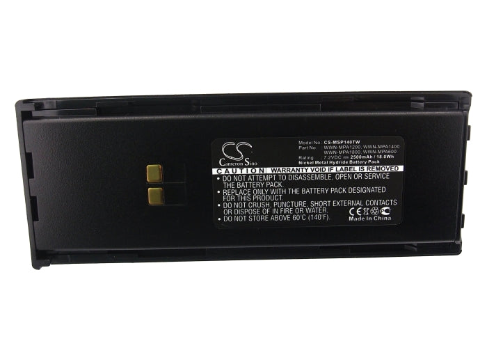 CS-MSP140TW : Battery for Maxon SP130, SP130U, SP140 and others - Replaces Maxon WWN-MPA1200, WWN-MPA1400, WWN-MPA1800 and others