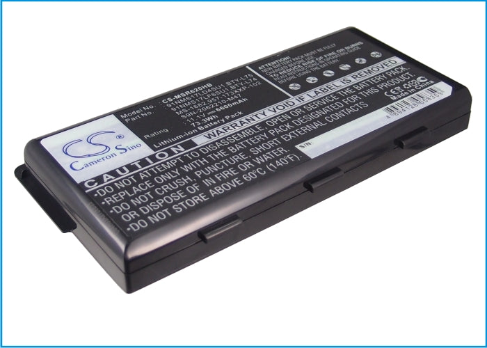 CS-MSR620HB : Battery for MSI A5000, MSI A6000, A6005 and others - Replaces MSI BTY-L74, BTY-L75, MS-1682 and others