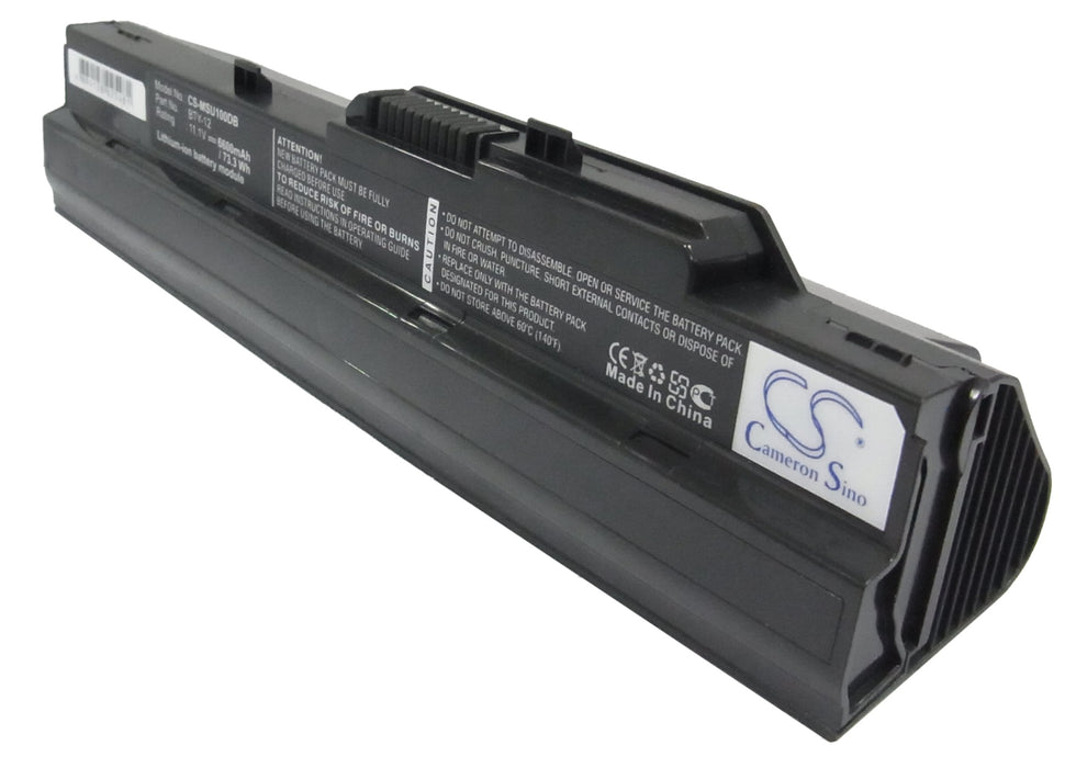 CS-MSU100DB : Battery for MSI Wind 90, Wind U100, Wind U100-002LA and others - Replaces MSI BTY-S11, BTY-12, TX2-RTL8187SE and others