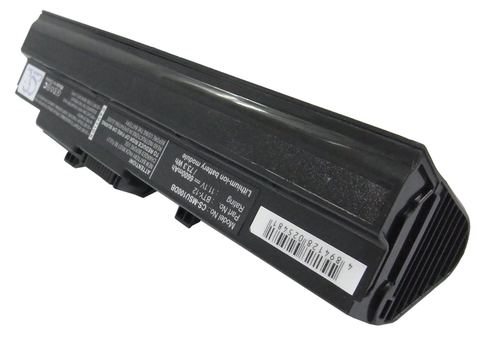 CS-MSU100DB : Battery for MSI Wind 90, Wind U100, Wind U100-002LA and others - Replaces MSI BTY-S11, BTY-12, TX2-RTL8187SE and others