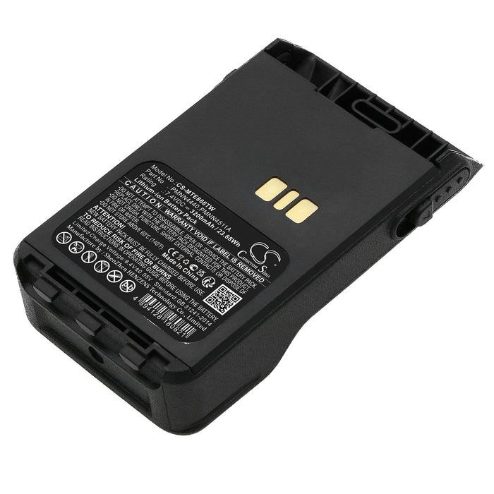 CS-MTE866TW : Battery for Motorola XiR E8600, XiR E8608, XiR E8668 and others - Replaces Motorola PMNN4440, PMNN4440AR, PMNN4511A and others