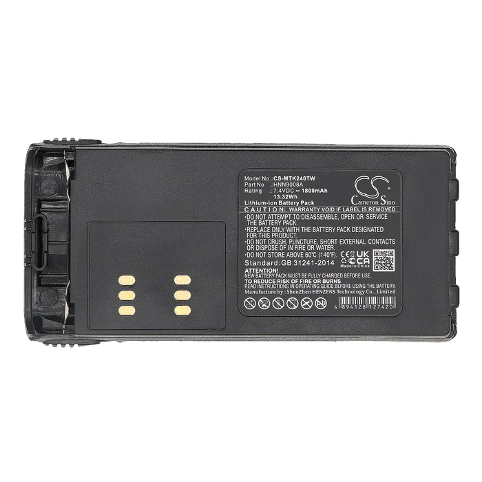 CS-MTK240TW : Battery for Motorola GP140, GP240, GP280 and others - Replaces Motorola HNN9008A, HNN9008AR, HNN9009A and others