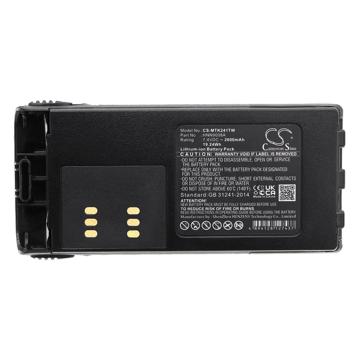 CS-MTK241TW : Battery for Motorola GP140, GP240, GP280 and others - Replaces Motorola HNN9008A, HNN9008AR, HNN9009A and others