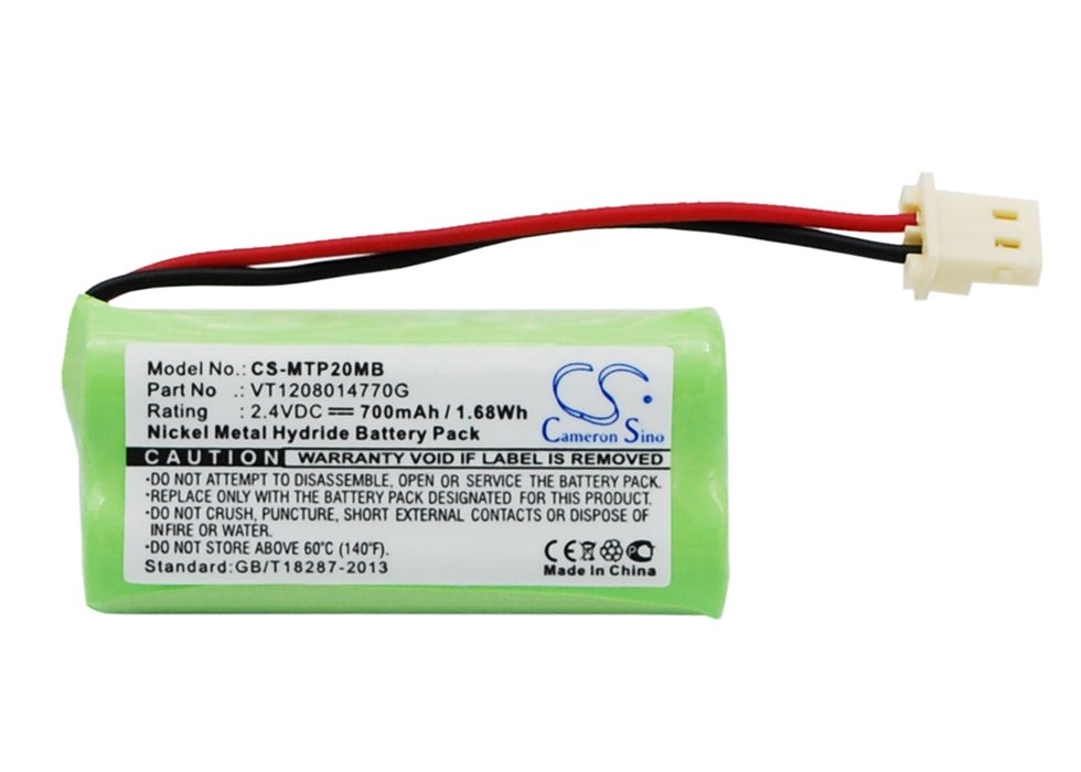 CS-MTP20MB : Battery for Motorola MBP20, MBP161, MBP161TIMER - Replaces Motorola VT1208014770G