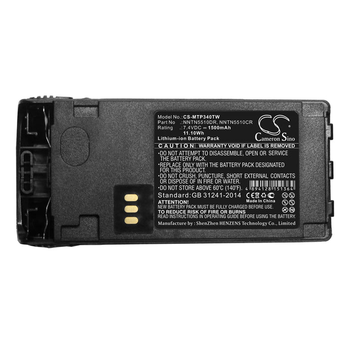 CS-MTP340TW : Battery for Motorola GP340 Ex, GP380 Ex, GP580 Ex and others - Replaces Motorola NNTN5510DR, NNTN5510CR, NNTN5510BR and others