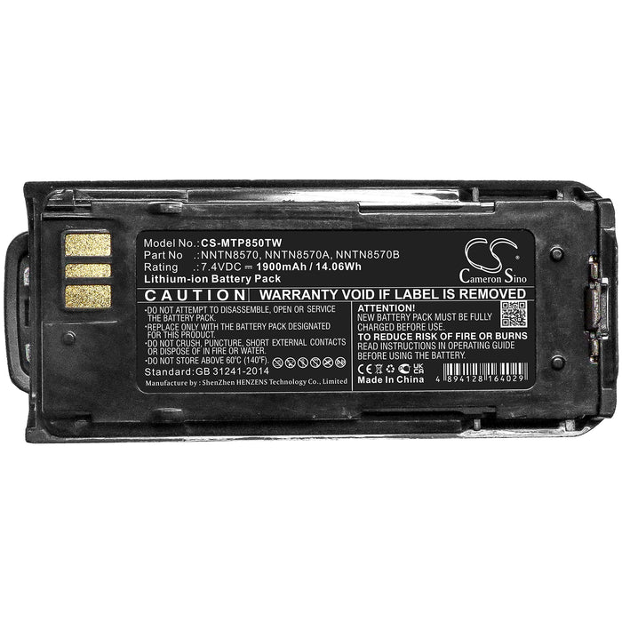 CS-MTP850TW : Battery for Motorola MTP8500, MTP8550, MTP8550Ex and others - Replaces Motorola NNTN8570, NNTN8570A, NNTN8570B