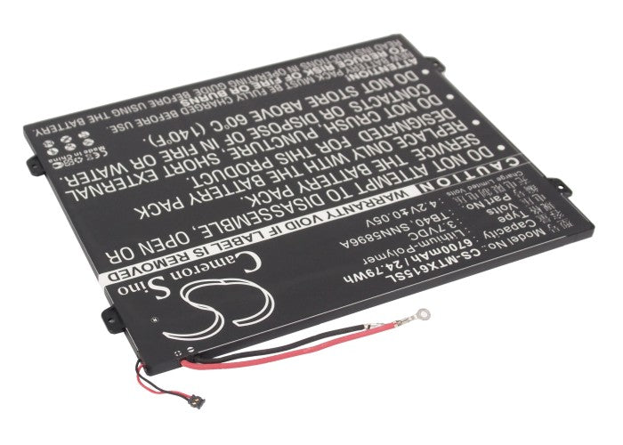 CS-MTX615SL : Battery for Motorola Xoom 2 10.1, MZ615, MZ617 and others - Replaces Motorola TB40, SNN5896A, L-L-L DC110510