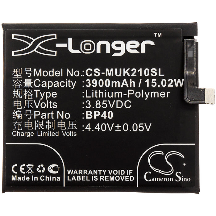 CS-MUK210SL : Battery for Xiaomi Redmi K20 Pro, M1903F11A, Mi 9T Pro and others - Replaces Xiaomi BP40