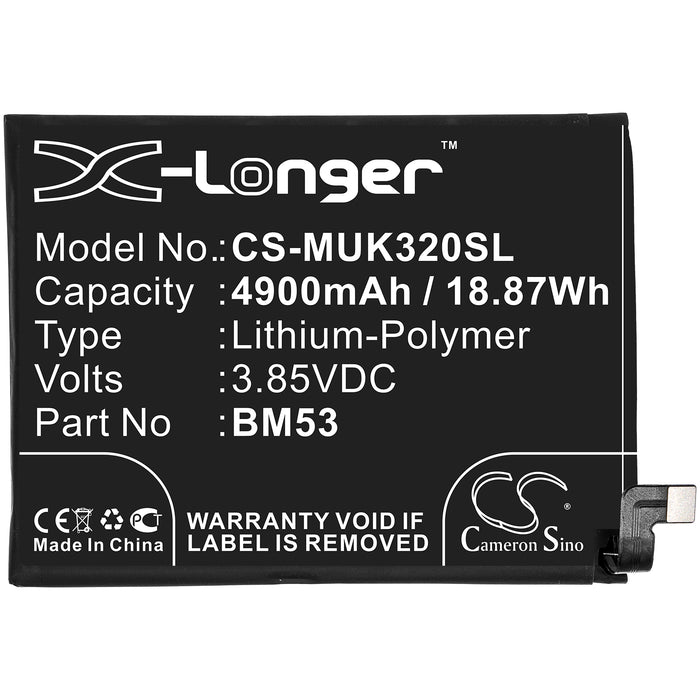 CS-MUK320SL : Battery for Xiaomi Mi 10T 5G, M2007J3SY - Replaces Xiaomi BM53