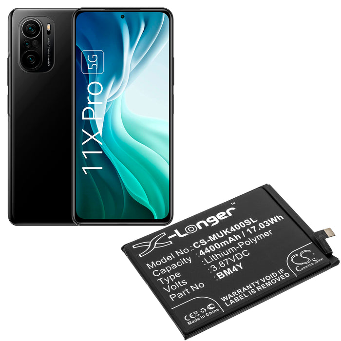 CS-MUK400SL : Battery for Xiaomi Mi 11X 5G, M2012K11AI, Poco F3 5G and others - Replaces Xiaomi BM4Y