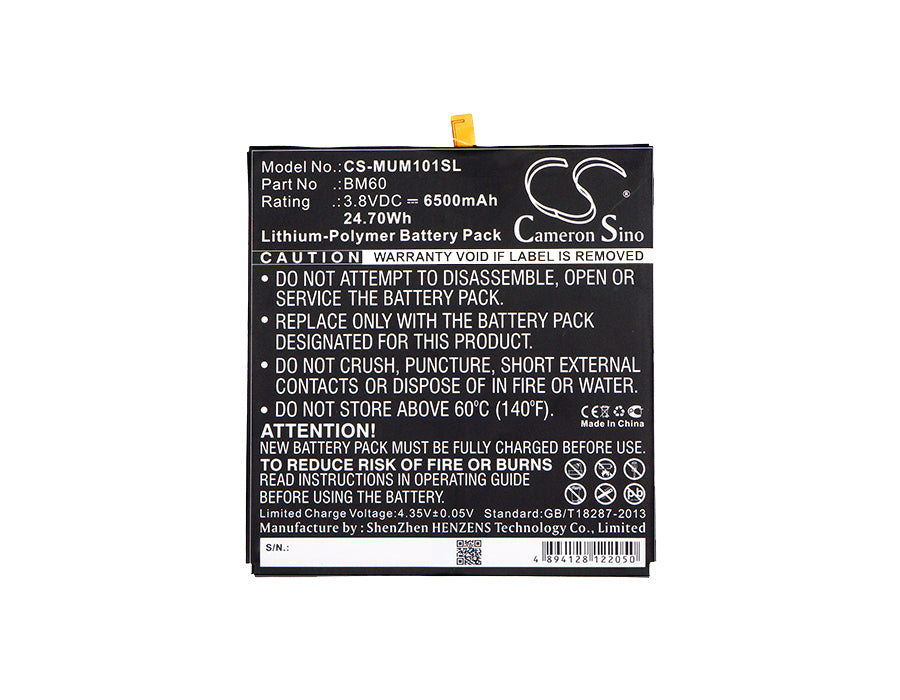 CS-MUM101SL : Battery for Xiaomi MiPad 7.9, MiPad 7.9 WiFi, A0101 and others - Replaces Xiaomi BM60