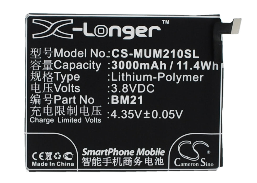 CS-MUM210SL : Battery for Xiaomi Mi Note, Libra - Replaces Xiaomi BM21