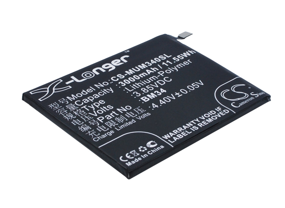 CS-MUM340SL : Battery for Xiaomi Mi Note Pro - Replaces Xiaomi BM34