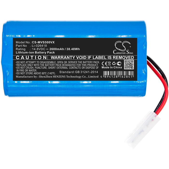 CS-MVS500VX : Battery for BobSweep Pro SJP110020, Bob Standard, Bob PetHair and others - Replaces myVacBot Li-026418