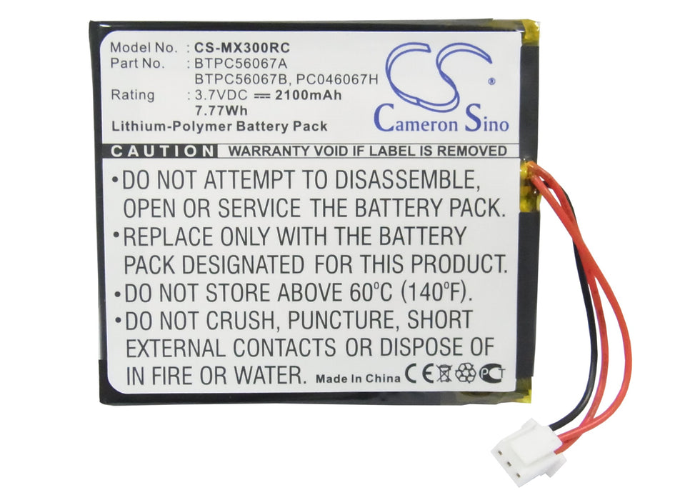 CS-MX300RC : Battery for Crestron MT-1000C MiniTouch Wireless Handheld Touchpanel, C2N-DAP8, CNAMPX-16X60 and others - Replaces Crestron MT-1000C-BTP