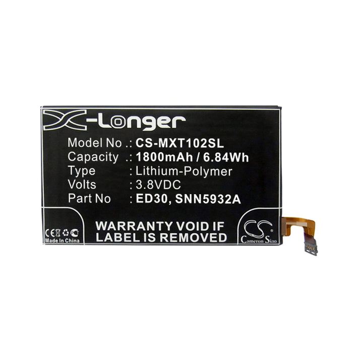 CS-MXT102SL : Battery for Motorola Moto G, T1028, T1028PP and others - Replaces Motorola ED30, SNN5932A