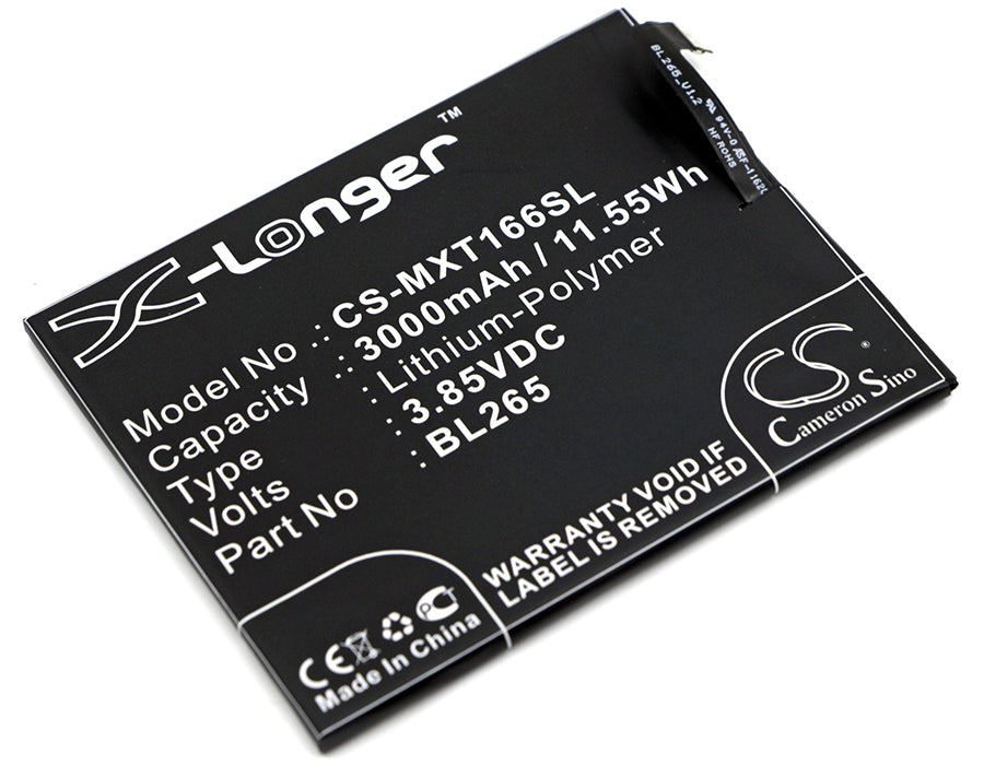 CS-MXT166SL : Battery for Motorola Moto M, Moto M Dual SIM, Moto M Dual SIM TD-LTE and others - Replaces Motorola BL265