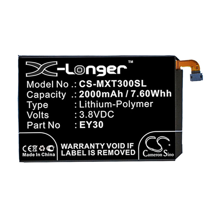 CS-MXT300SL : Battery for Motorola XT1092, Moto X 3605, XT1096 and others - Replaces Motorola EY30, SNN5945A