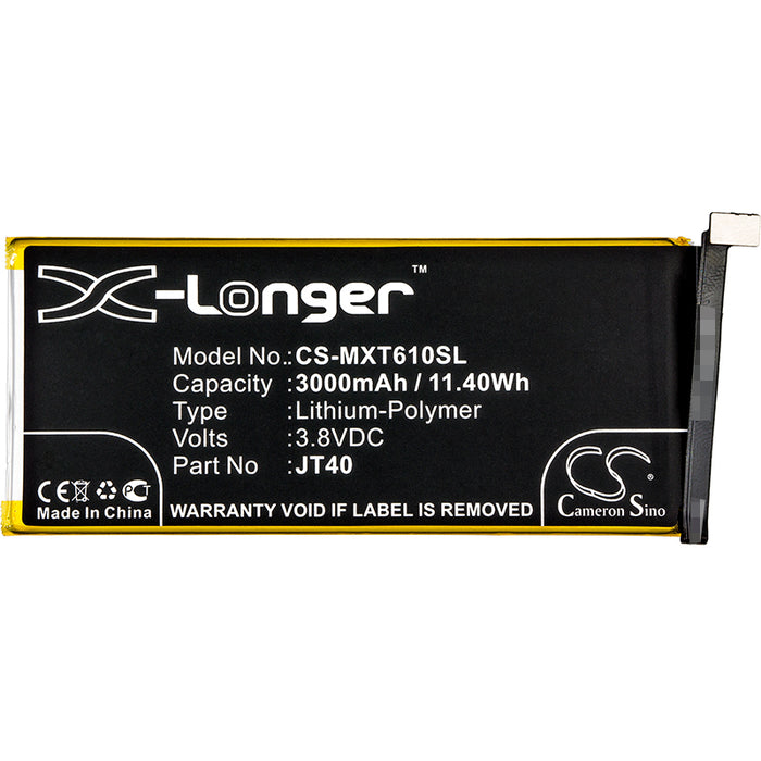 CS-MXT610SL : Battery for Motorola Moto G6 Plus, XT1926-6, XT1926-7 and others - Replaces Motorola JT40