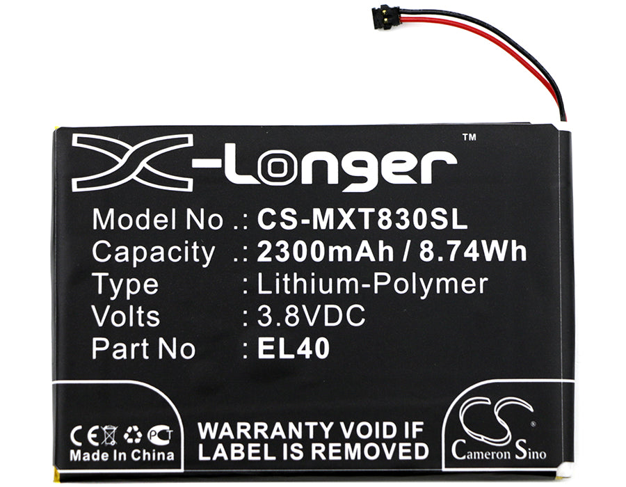 CS-MXT830SL : Battery for Motorola Moto E XT1019, XT830C, XT1019 - Replaces Motorola EL40, SNN5944A