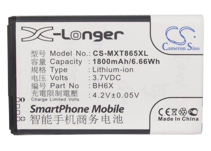 CS-MXT865XL : Battery for Verizon Bionic 4G LTE - Replaces Motorola BH6X, SNN5880A, SNN5880