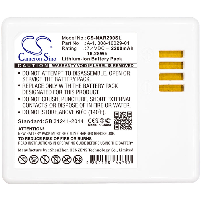 CS-NAR200SL : Battery for NETGEAR VMA4400, VMA4400-100NAS, Arlo Pro and others - Replaces Arlo A-1, A-1B, 308-10029-01 and others