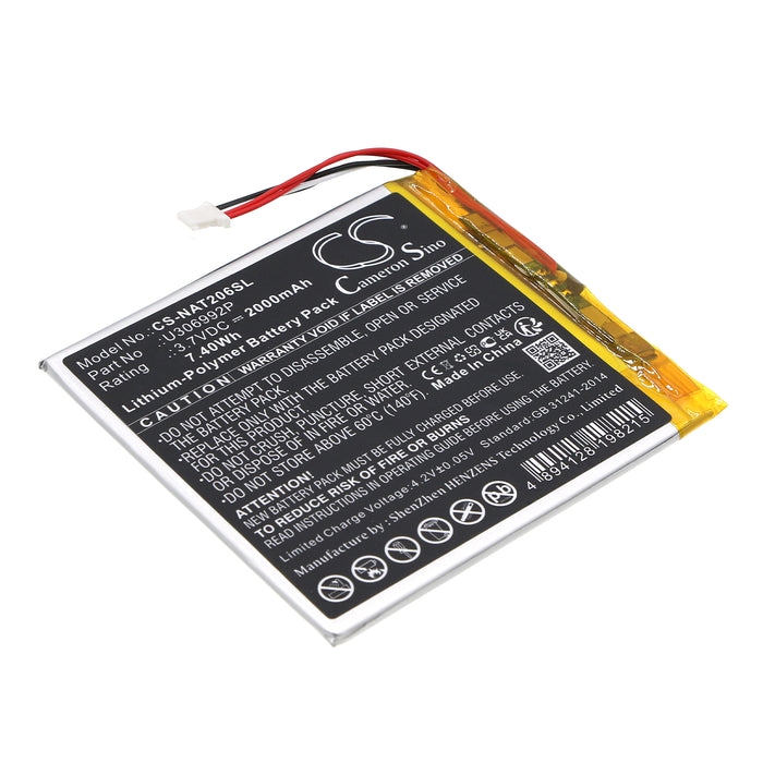 CS-NAT206SL : Battery for ONN Surf Tablet 7", 100005206, 100026191 - Replaces ONN U306992P