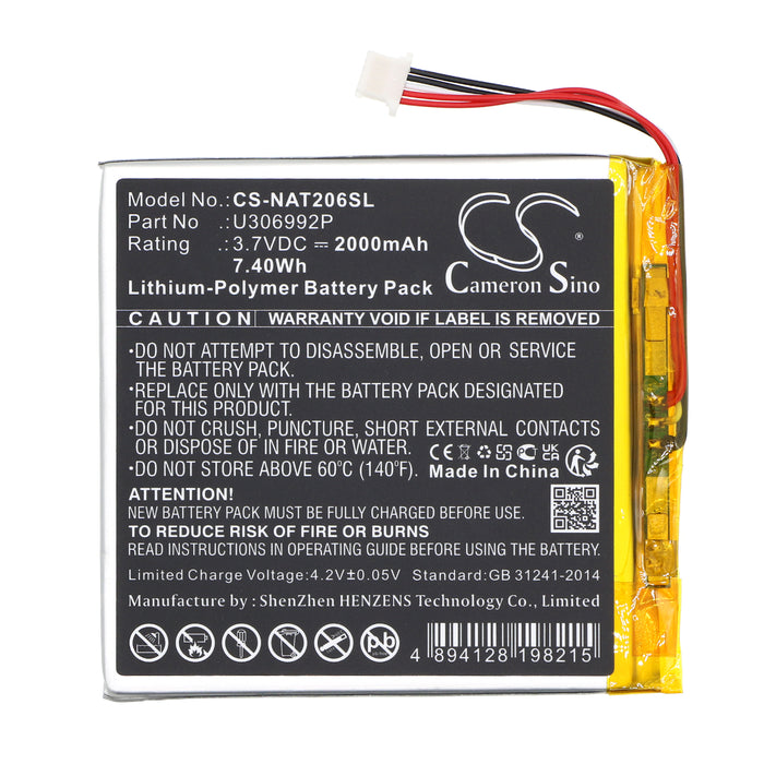 CS-NAT206SL : Battery for ONN Surf Tablet 7", 100005206, 100026191 - Replaces ONN U306992P