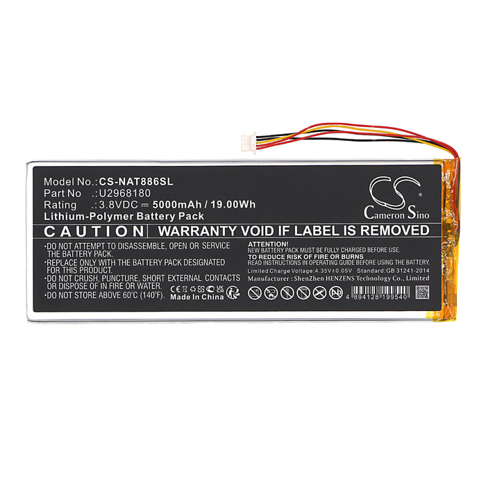 CS-NAT886SL : Battery for ONN NSurf Tablet 10" Gen 2, 100011886 - Replaces ONN U2968180