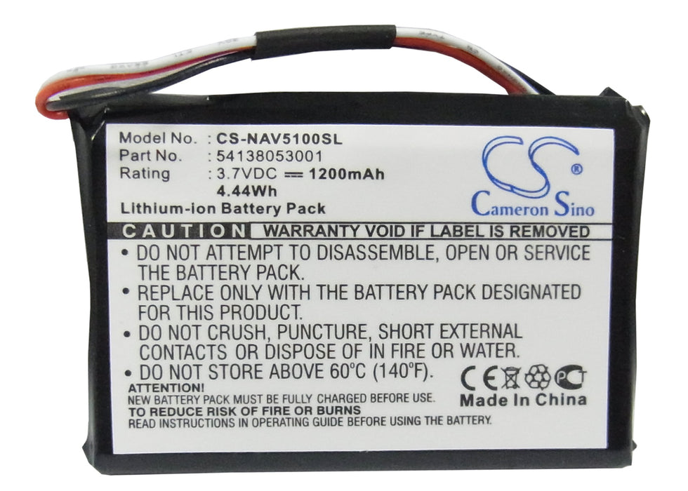 CS-NAV5100SL : Battery for Navigon 5100, 5100 MAX - Replaces Navigon 541380530001