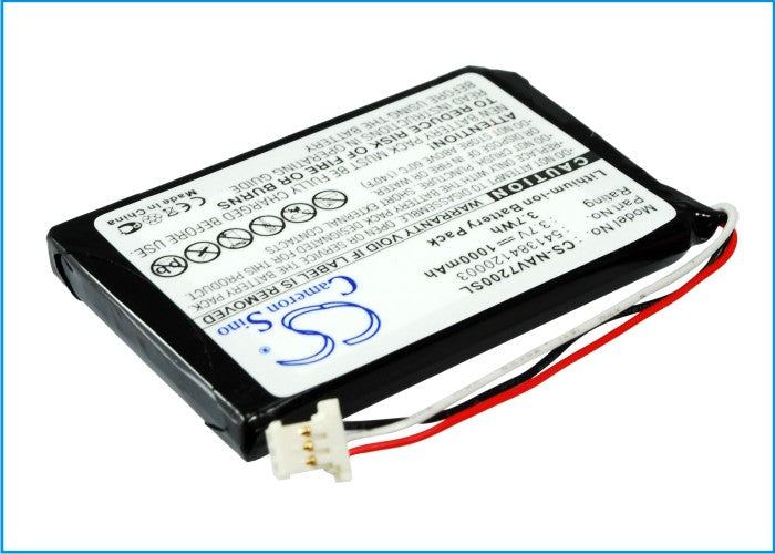 CS-NAV7200SL : Battery for Navigon 72 Easy, 72 Plus Live - Replaces Navigon 541384120003, JS541384120003, GTC39110BL08554