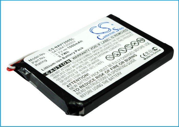 CS-NAV7200SL : Battery for Navigon 72 Easy, 72 Plus Live - Replaces Navigon 541384120003, JS541384120003, GTC39110BL08554