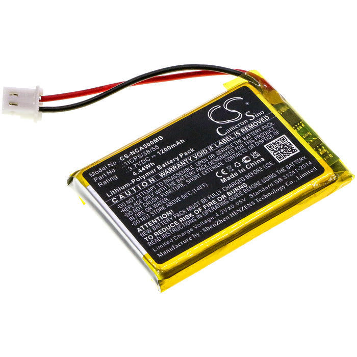 CS-NCA500MB : Battery for NUK ECO Control Audio 500, Eco Control Audio 530D+ - Replaces NUK 1ICP5/38/55