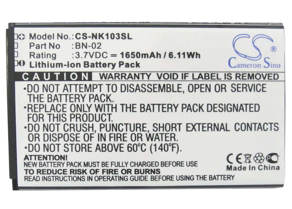 CS-NK103SL : Battery for Nokia Nokia XL, XL Dual SIM, RM-1030 and others - Replaces Nokia BN-02