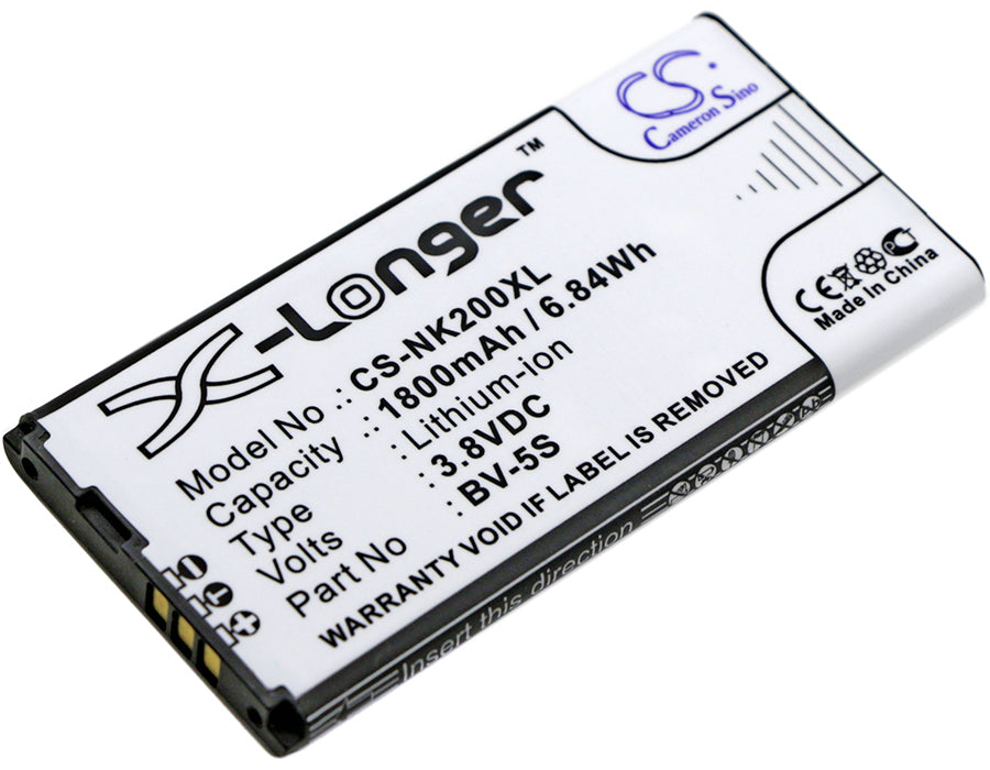 CS-NK200XL : Battery for Nokia X2, X2 Dual SIM, X2D and others - Replaces Nokia BV-5S