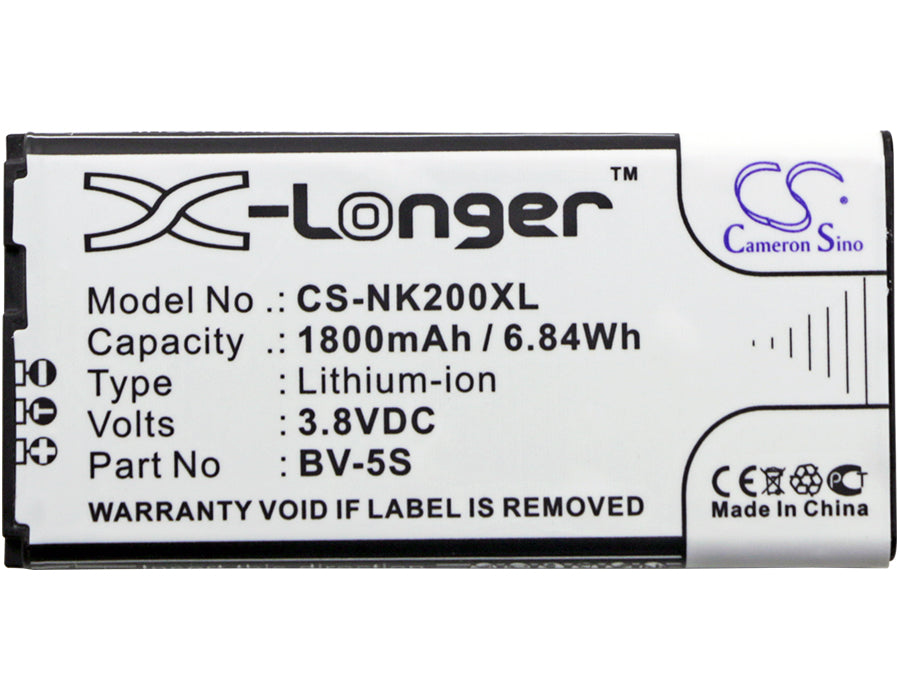 CS-NK200XL : Battery for Nokia X2, X2 Dual SIM, X2D and others - Replaces Nokia BV-5S