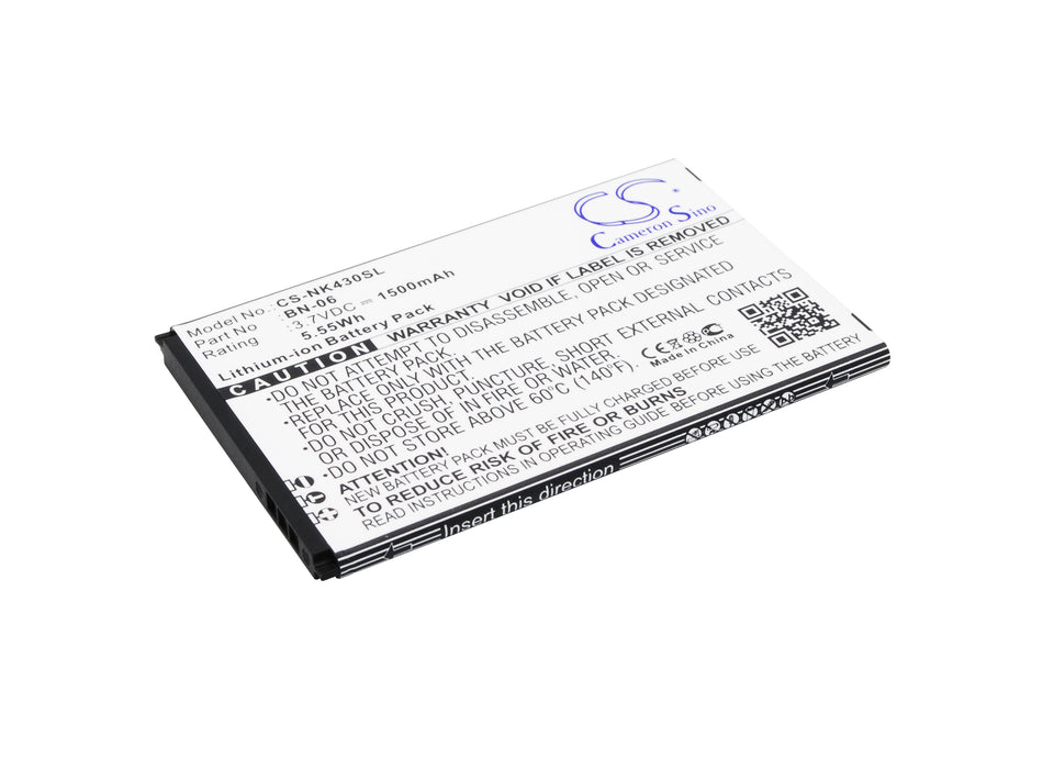 CS-NK430SL : Battery for Nokia Lumia 430, Lumia 430 Dual SIM - Replaces Nokia BN-06