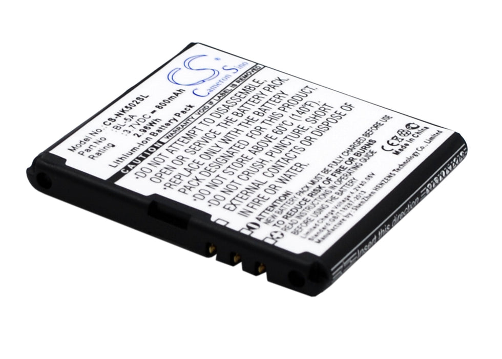 CS-NK502SL : Battery for Nokia Asha 502 - Replaces Nokia BL-5A