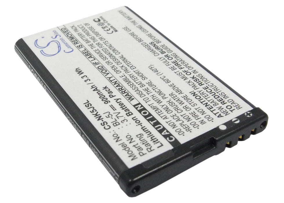 CS-NK5JSL : Battery for Nokia 5800, 5800T, 5800 Xpress Music and others - Replaces Nokia BL-5J