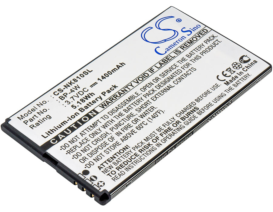 CS-NK810SL : Battery for Nokia Lumia 810, Lumia 822 - Replaces Nokia BP-4W