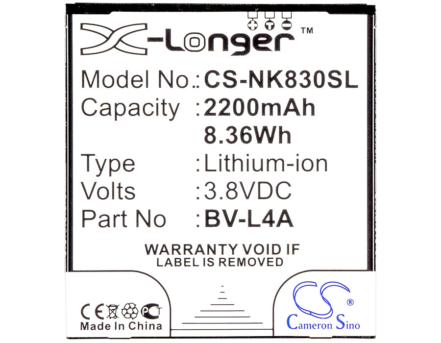 CS-NK830SL : Battery for Microsoft Lumia 830, Lumia 540, Lumia 540 Dual SIM and others - Replaces Nokia BV-L4A